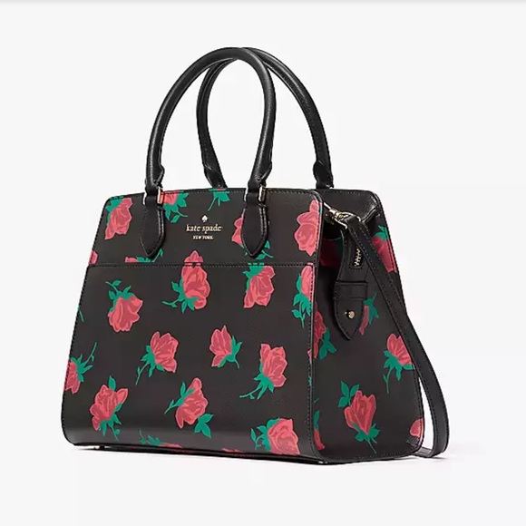 Kate Spade Madison Safiano Leather Medium Rose Toss Print Satchel Handbag
NWT - Picture 2 of 16